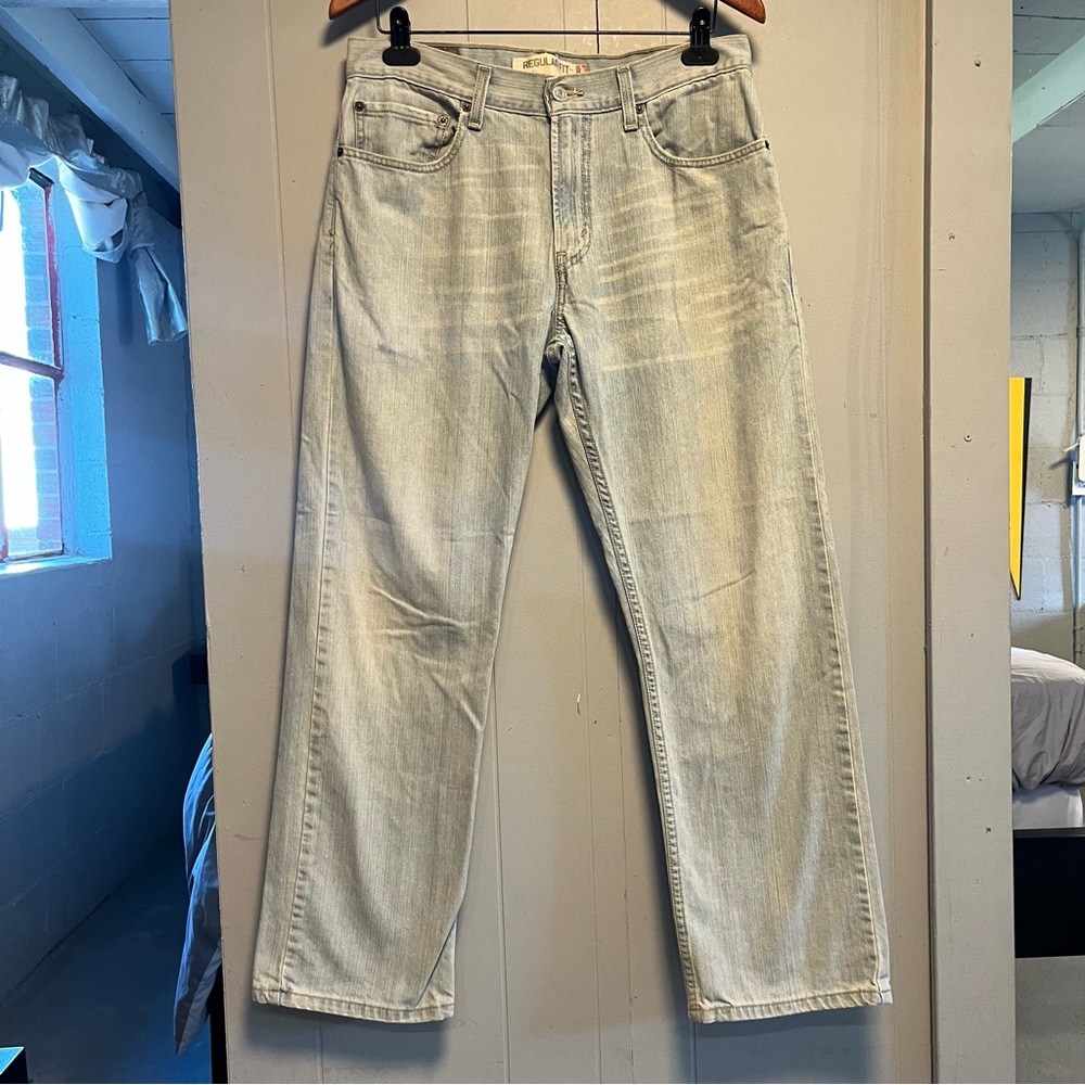 Levi's 505 Light Wash Straight Jeans W32 L30 100% Cotton